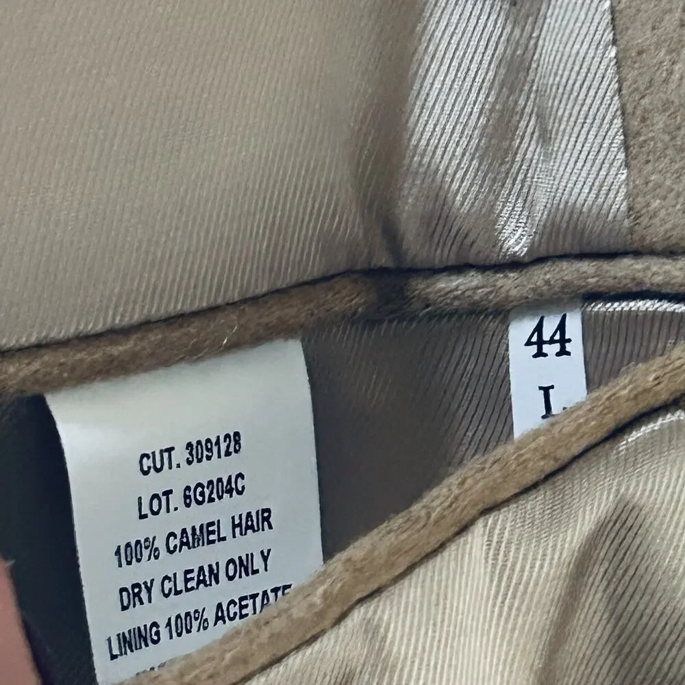 Men's Camel Hair Blazer Size 44L Club Room Tan Soft Classic Sport Jacket Coat